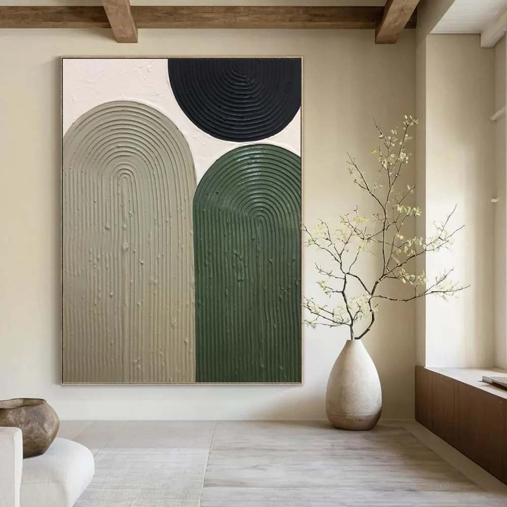 Beige_Black_Green_Neutral_Textured_Wall_Art_VNZ0Y wall art